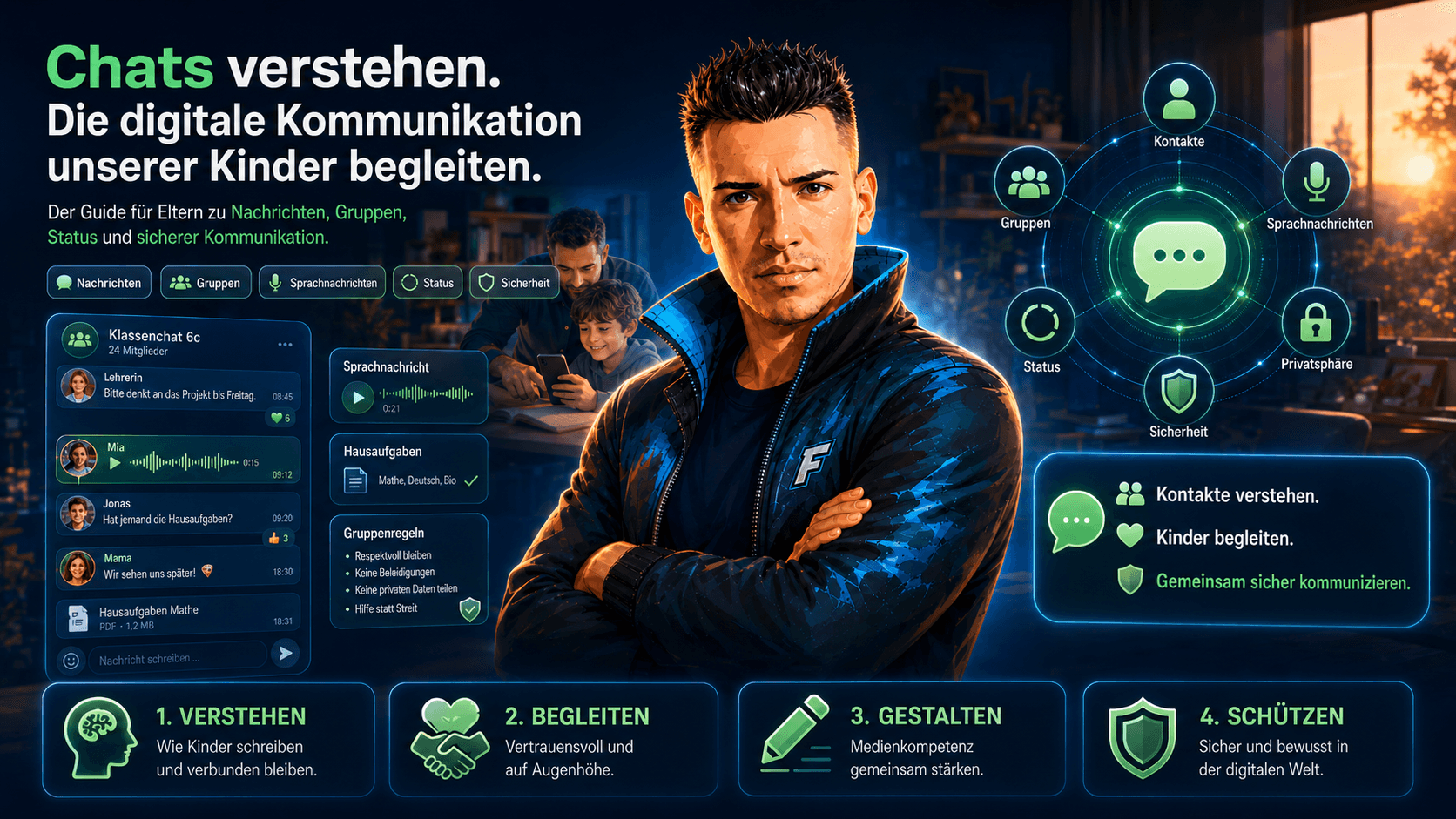 Fortnitepapa erklärt Eltern Nachrichten, Gruppen, Status, Sprachnachrichten und sichere Kommunikation